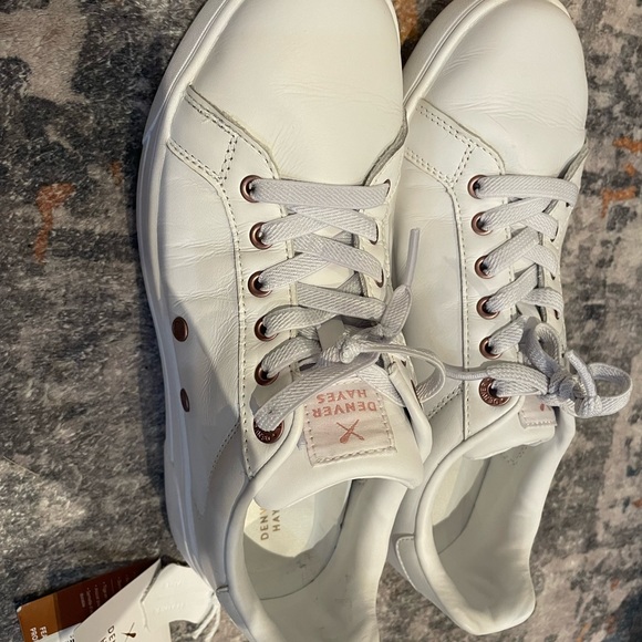 DENVER HAYES | Lesther White Casual Sneakers Size 8 - Picture 6 of 10
